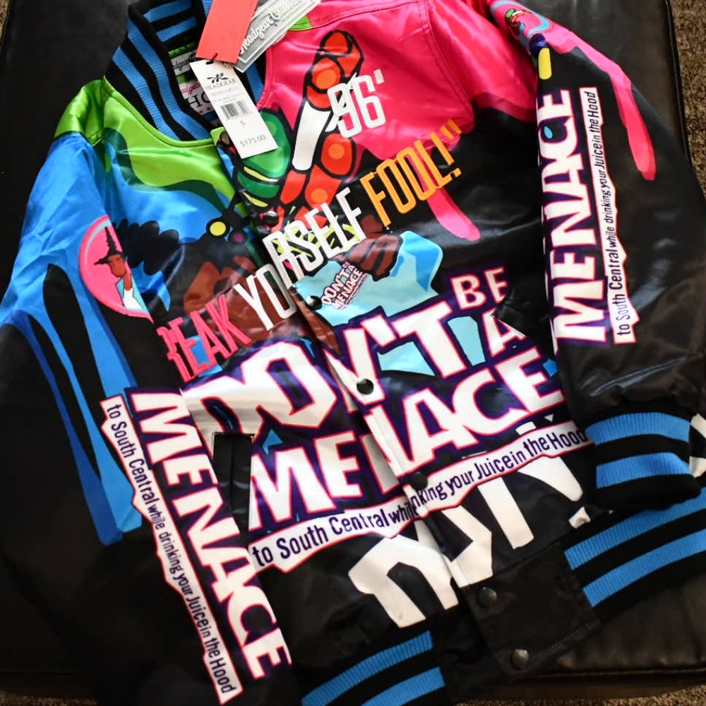 Don't Be a Menace Black City Satin Jacket